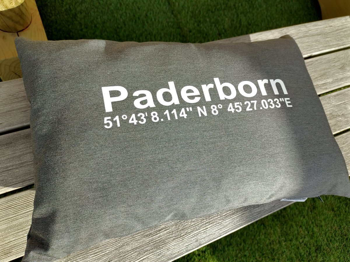 Heimatliebe-Kissen, "Paderborn", grafito, Outdoor-Kissen, 45 x 35 cm