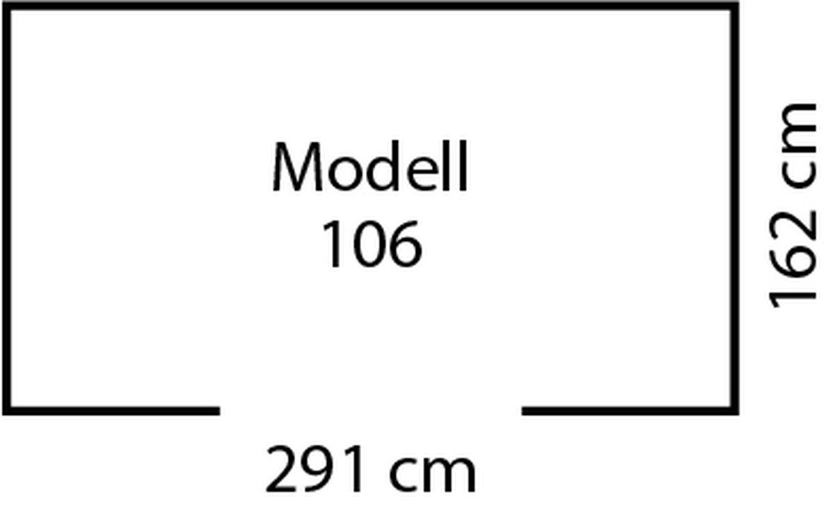 Metallgerätehaus Dresden II 106, schiefer/creme 301 x 174