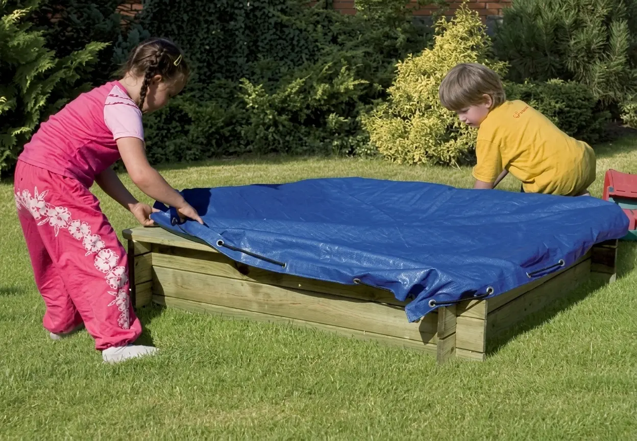 Abdeckplane für T&J Sandkasten DANI 120x120cm, blau