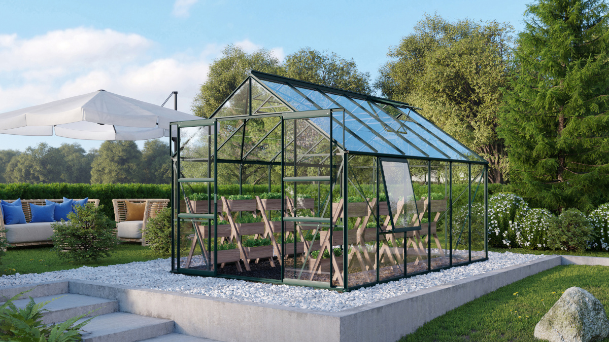 Vitavia Gewächshaus Meridian 2 9900 ESG3mm, smaragd