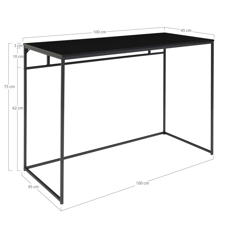 Schreibtisch - Vita, schwarz, 100x45x75cm
