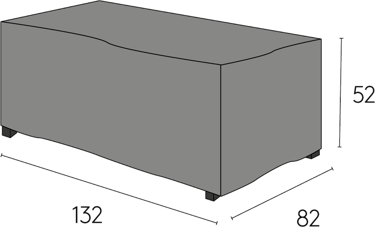 Schutzhülle grau 132x82x52 cm für Stoltö Loungetisch und andere