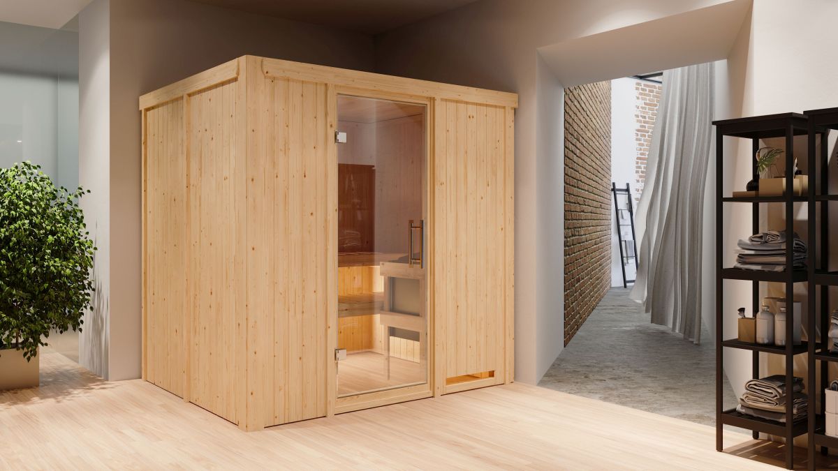 Karibu Sauna Sodin - 196x170 cm, 68 mm Systemsauna "Classicl"