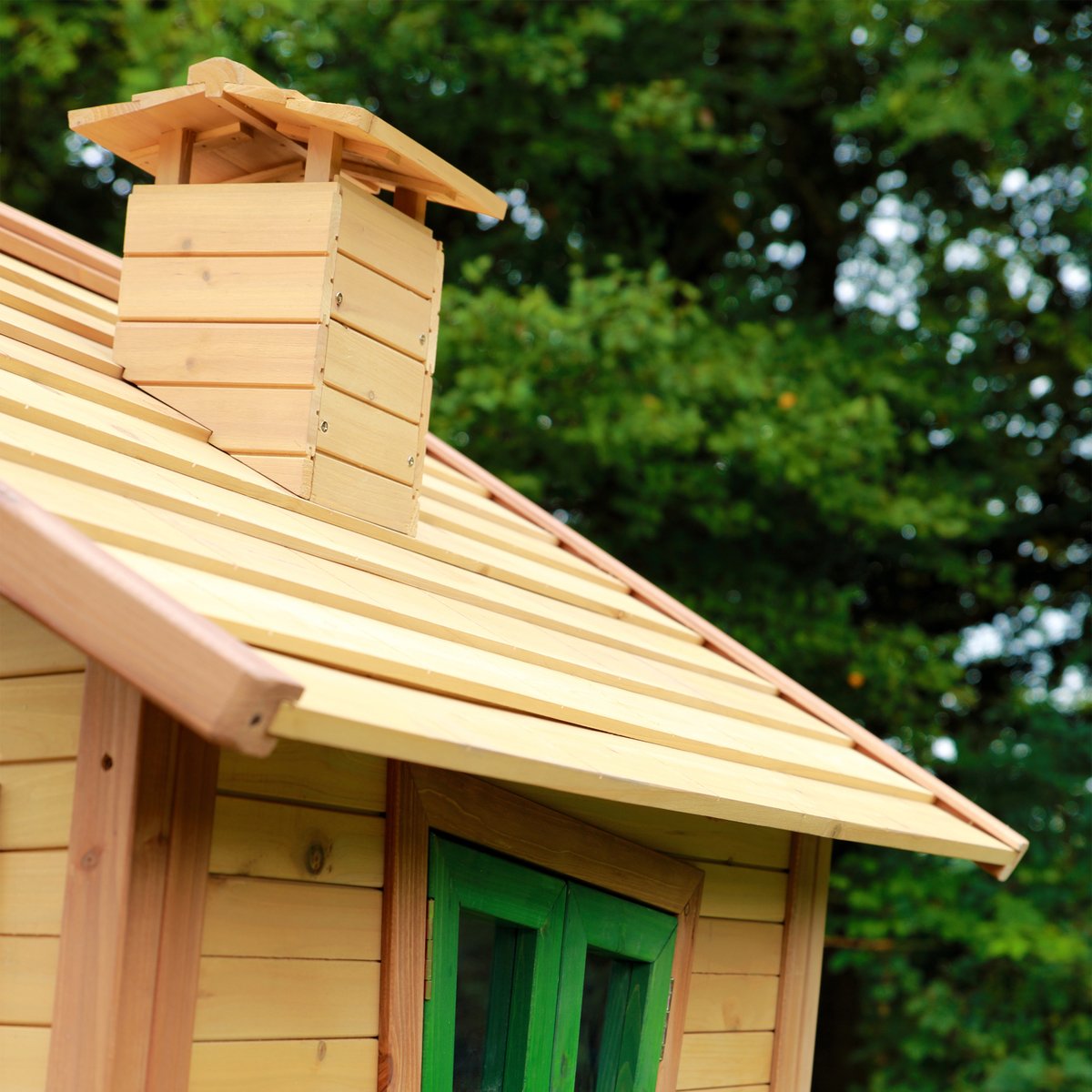 AXI Spielhaus Robin braun/grün mit Rutsche rot