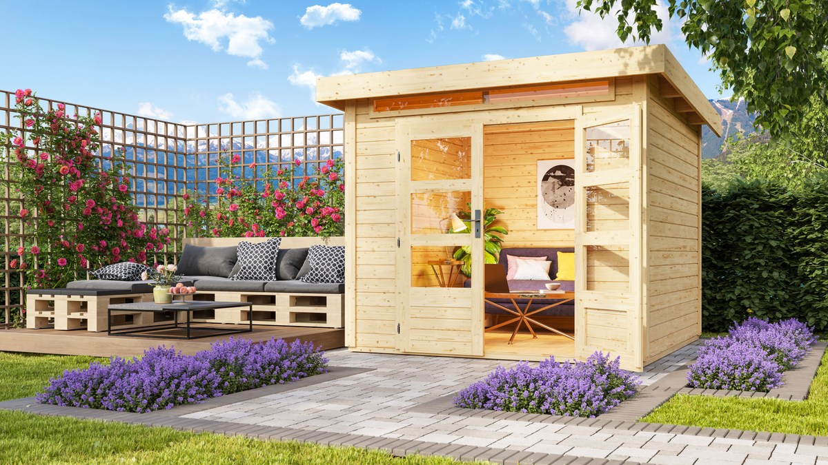 Gartenhaus Kandern 3  - 244x244 cm, 28 mm naturbelassen, Karibu