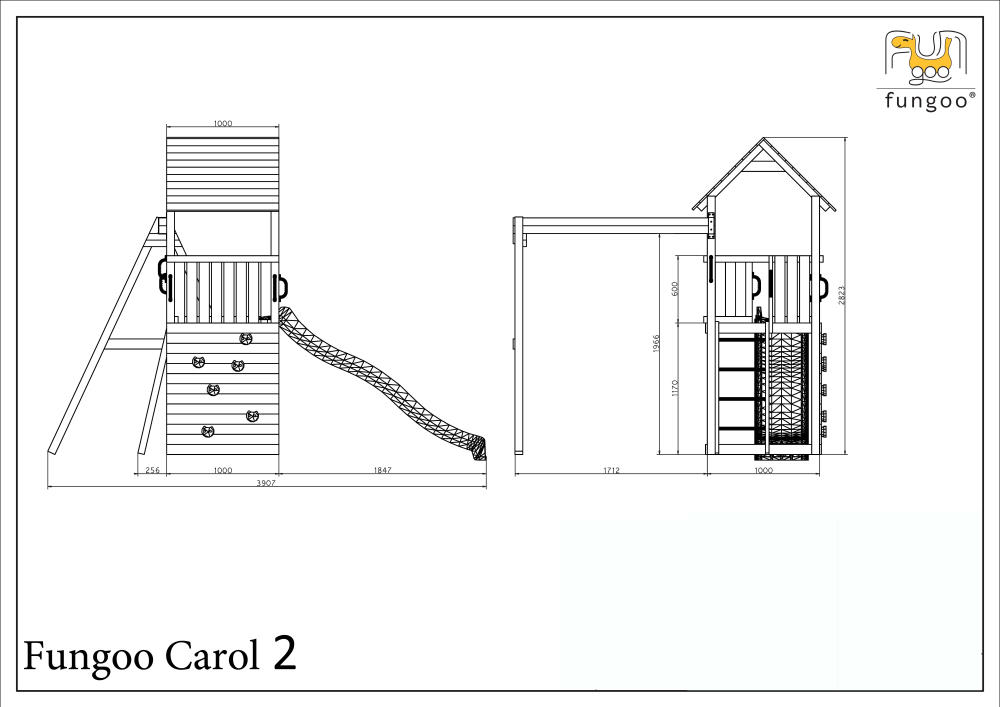 Fungoo Spielturm CAROL 2, grau-weiß