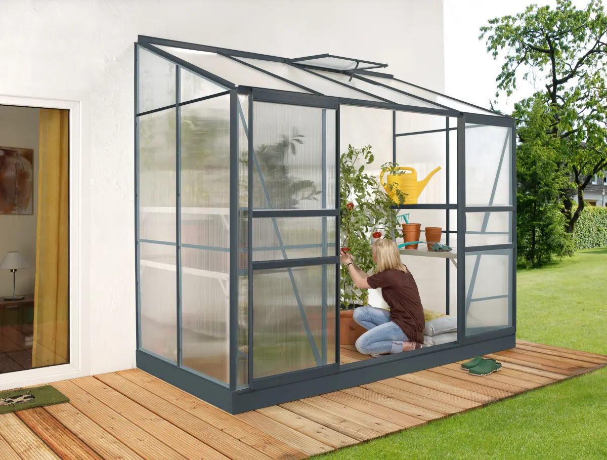 Vitavia Gewächshaus Ida 3300 (3,3 m²), Anlehngewächshaus