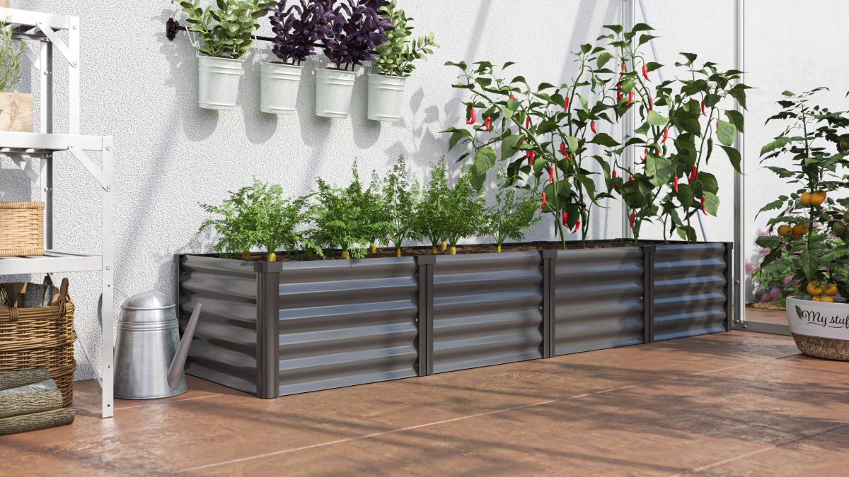 Vitavia Hochbeet Linus In&Out 401 L, Zincalume granit/schwarz