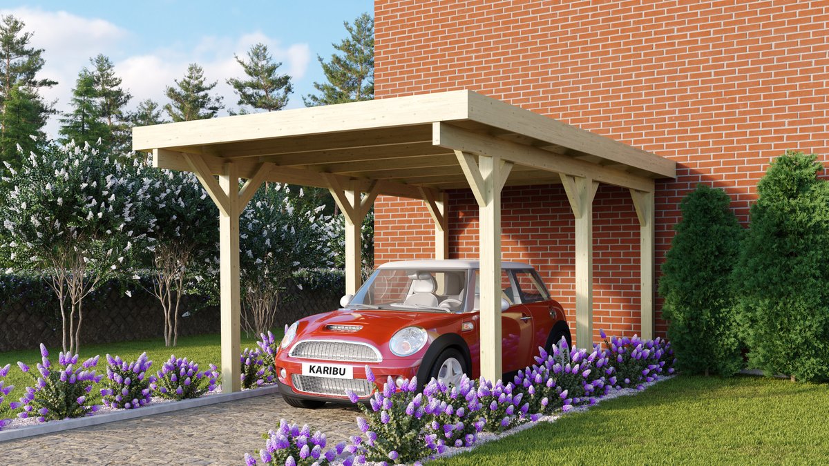 Einzelcarport CLASSIC 1 Variante A - 318x480 cm, kdi mit PVC-Dach