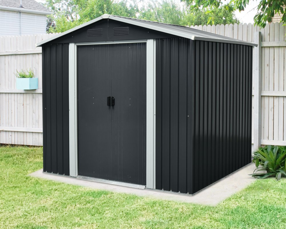 Metallgerätehaus Dresden II 106, schiefer/creme 301 x 174