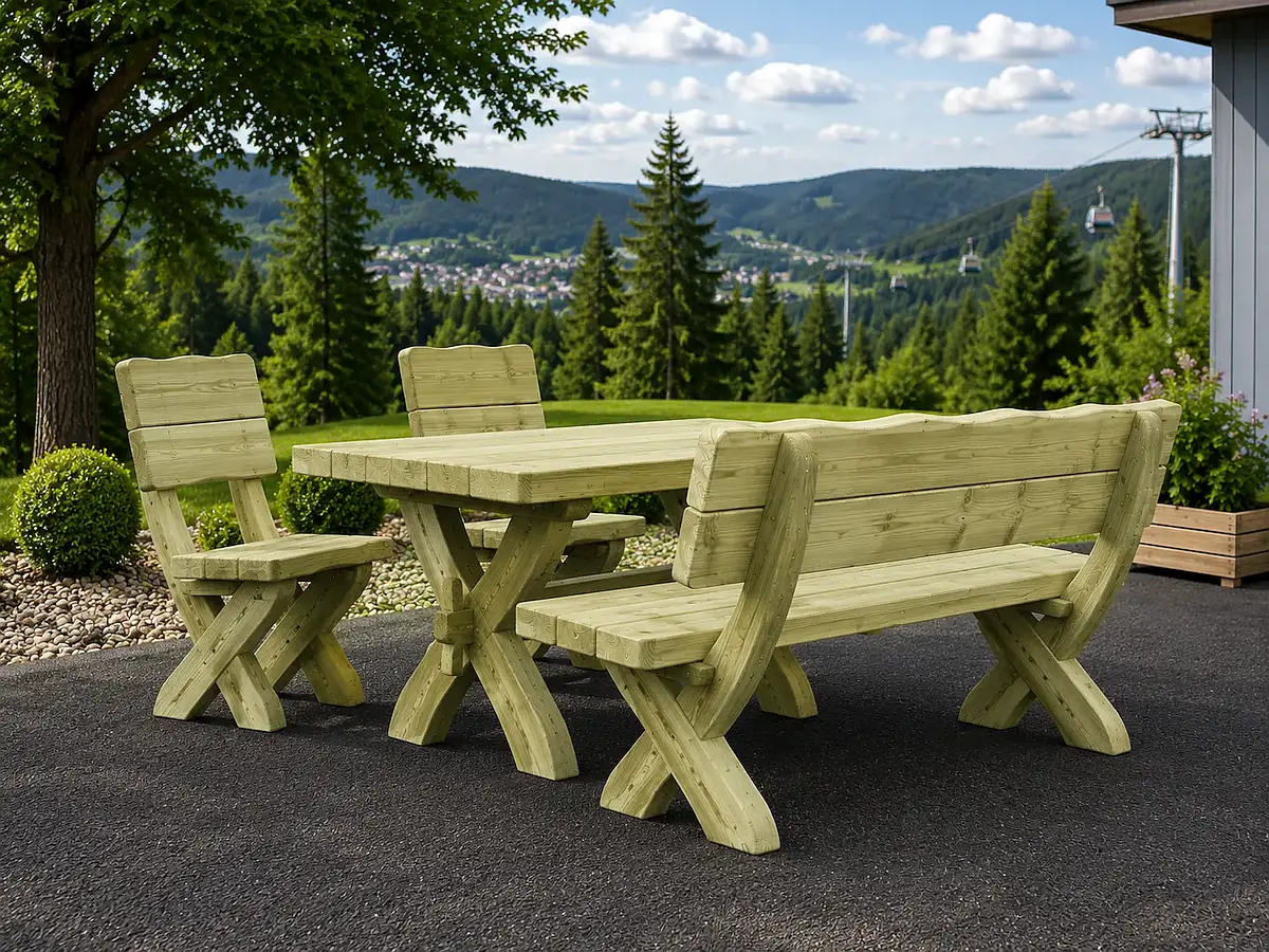 Westfalen Gartentisch aus Fichte-Holzbohlen kdi | Länge 1,70 m