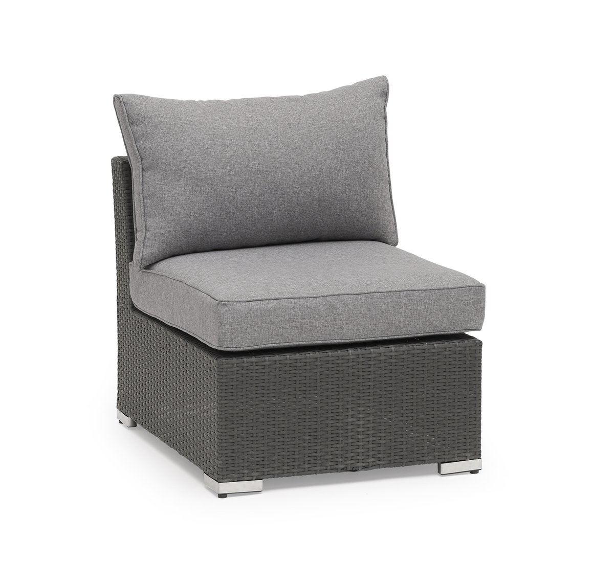 Madison Lounge-Mittelmodul Polyrattan dunkelgrau inkl. Kissen