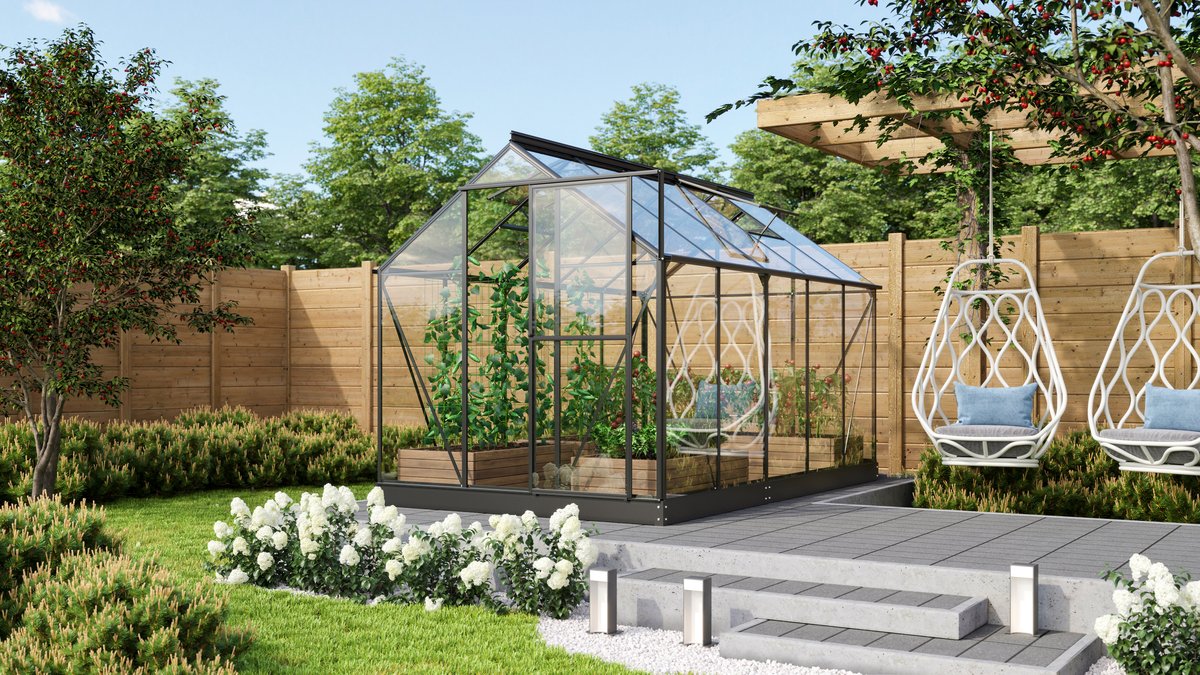 Vitavia Gewächshaus Triton 6200 ESG 3mm, schwarz