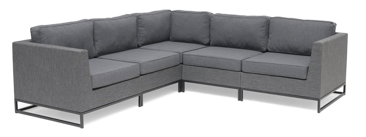 Adelshamn Ecksofa Alu schwarz inkl. Polstern, Outdoor-Lounge Modulsofa
