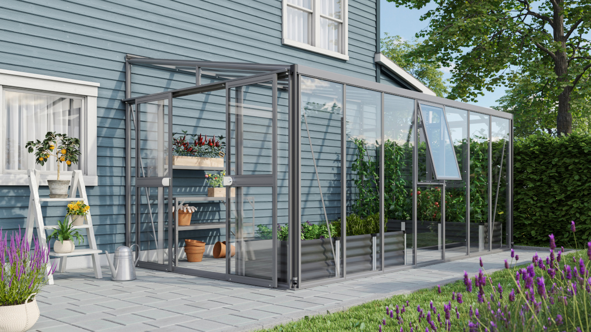 Vitavia Anlehngewächshaus Athena 11900 ESG/HKP, schwarz