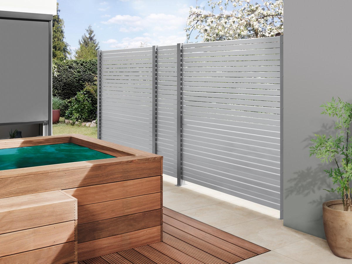 SYSTEM RHOMBUS Zaunfeld-Set 60x180 cm silber, Aluminium-Rhombuszaun SYSTEM RHOMBUS Zaunfeld-Set 60x180 cm silber, Aluminium-Rhombuszaun