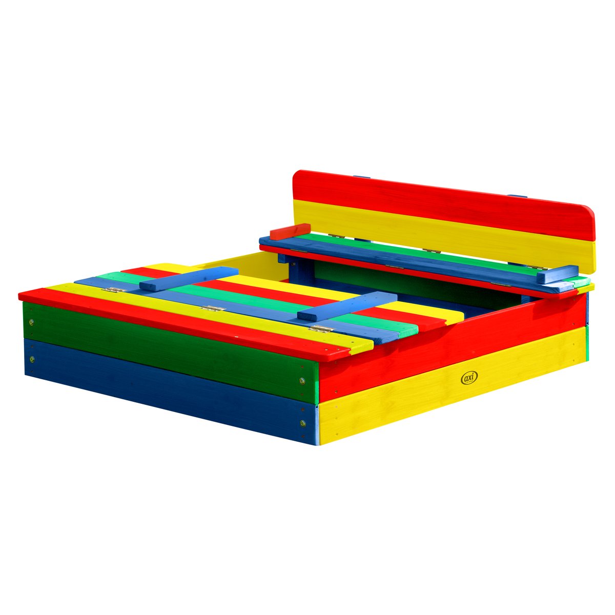 AXI Sandkasten Ella mit Bänken / Abdeckung, Regenbogen 100x95x20 cm AXI Sandkasten Ella mit Bänken / Abdeckung, Regenbogen 100x95x20 cm