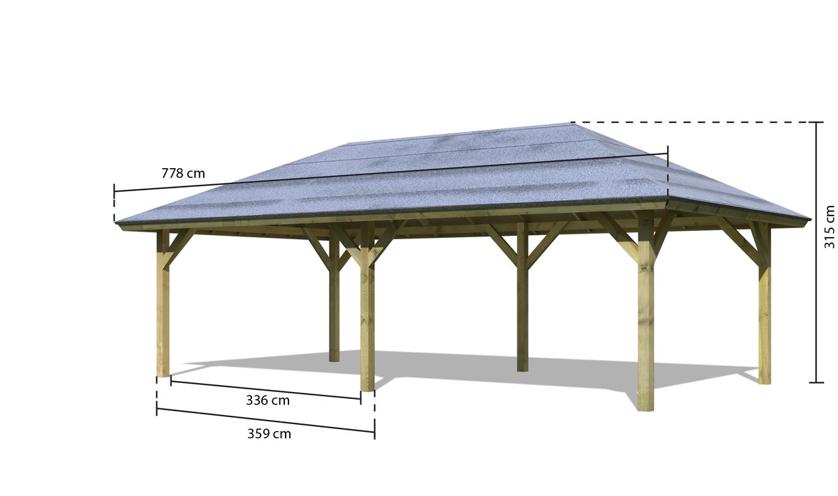 Pavillon Holm 2 - 359x707 cm, CLASSIC kdi von Karibu