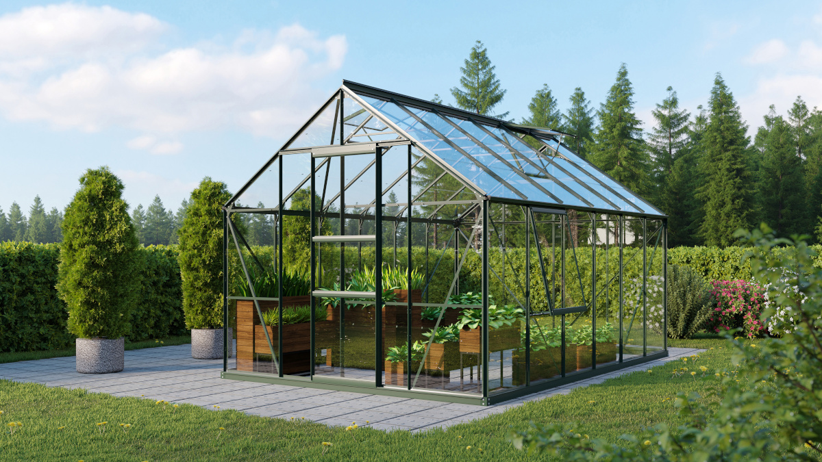 Vitavia Gewächshaus Meridian 1 9900 ESG3mm, smaragd