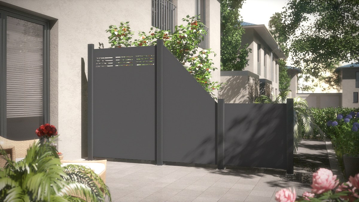 SYSTEM BOARD Sichtschutz ACP 90x90 cm schiefergrau