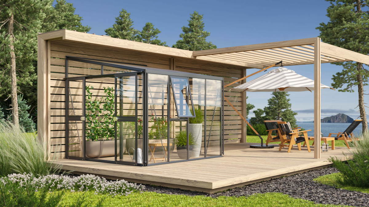 Vitavia Anlehngewächshaus Athena 7000 ESG/HKP, schwarz