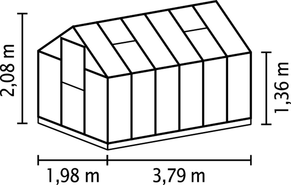 Vitavia Gewächshaus Triton 7500 HKP 6mm, schwarz