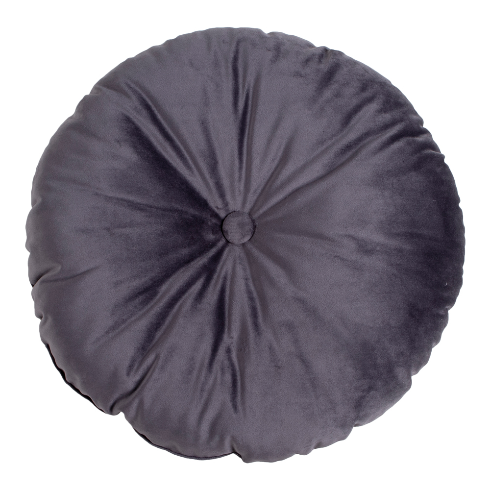 Luso Rundes Samt-Kissen Grau Ø45 cm