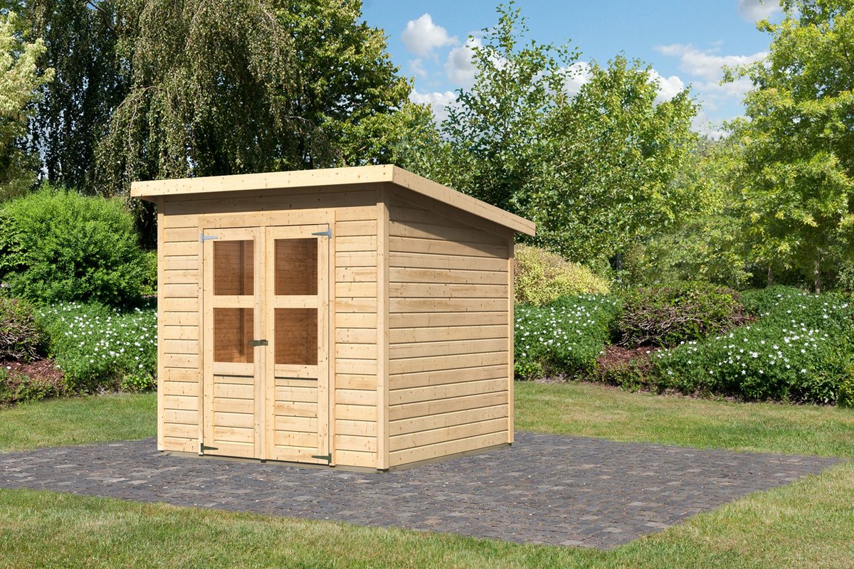 Karibu Gartenhaus Merseburg 4 - 212x214 cm, 14 mm Holz naturbelassen