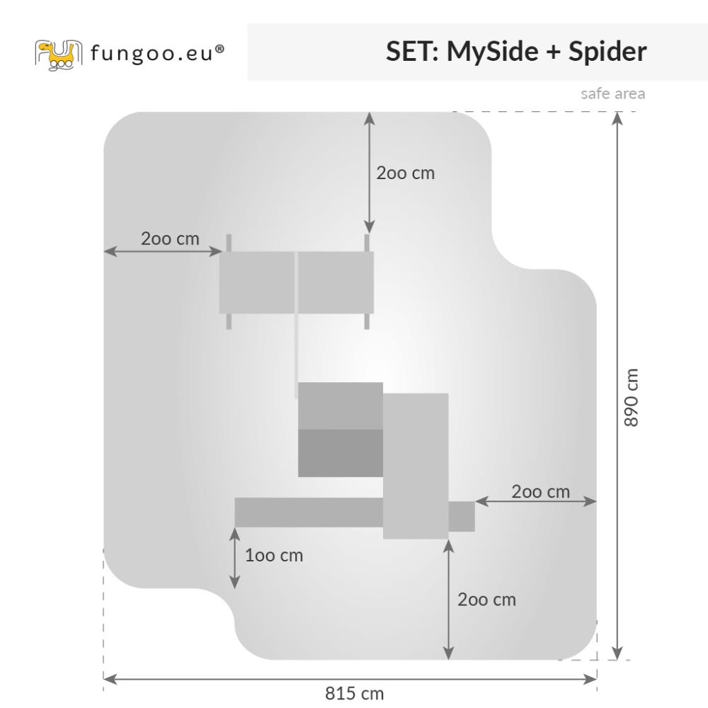 Fungoo Spielturmset My SIDE SPIDER+, teak-farben lasiert