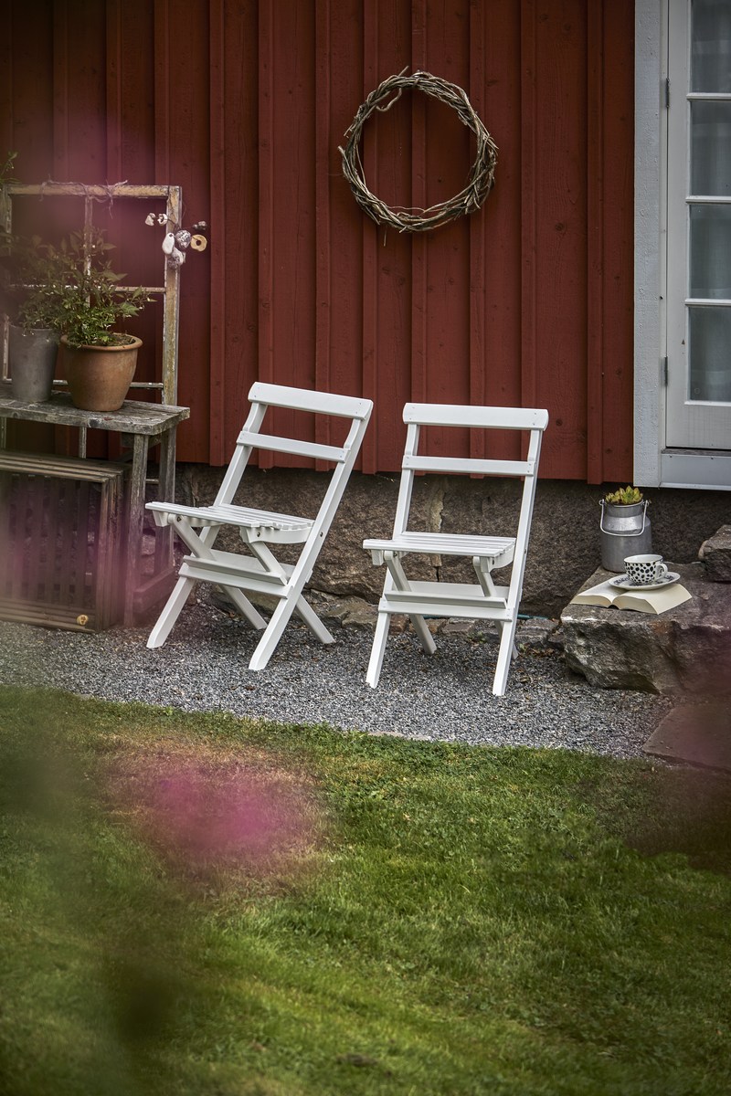 Torpet Klappstuhl weiß aus FSC-Holz von Hillerstorp