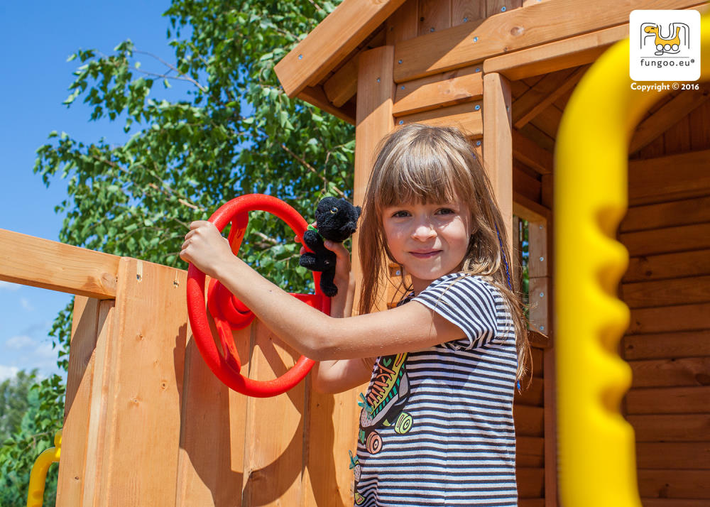 Spielplatz Maxi Set Fungoo SIZED PLAZA, teak-farben lasiert