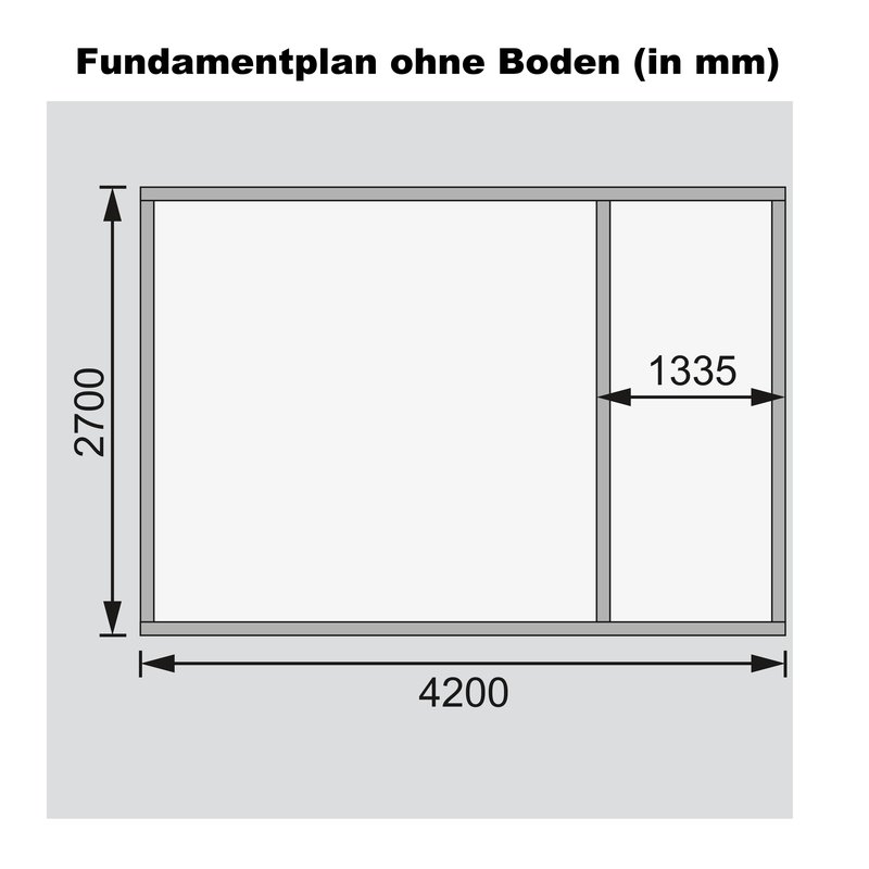 Mittelwandhaus Mattrup - 424x274 cm, 28 mm Holz naturbelassen, Karibu