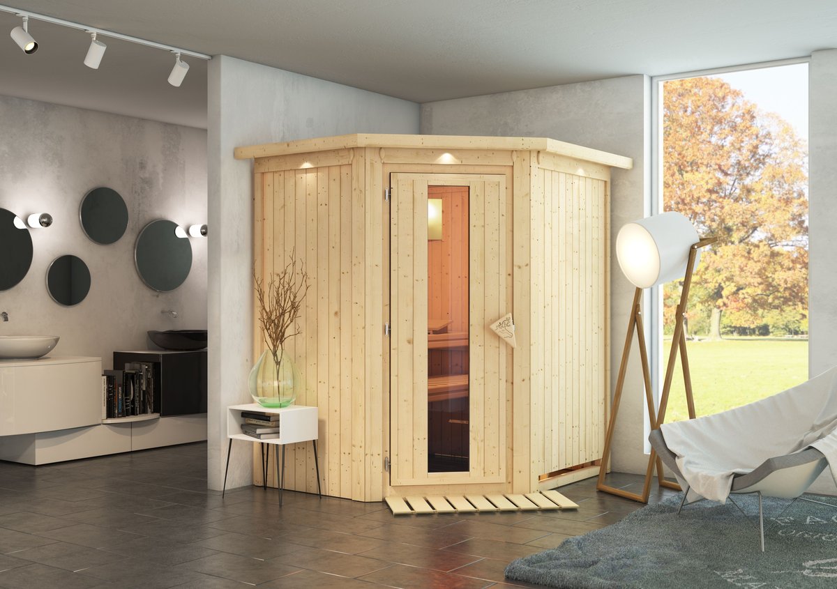 Karibu Plug & Play Sauna Tonja - 170x151 cm, 68 mm Systemsauna