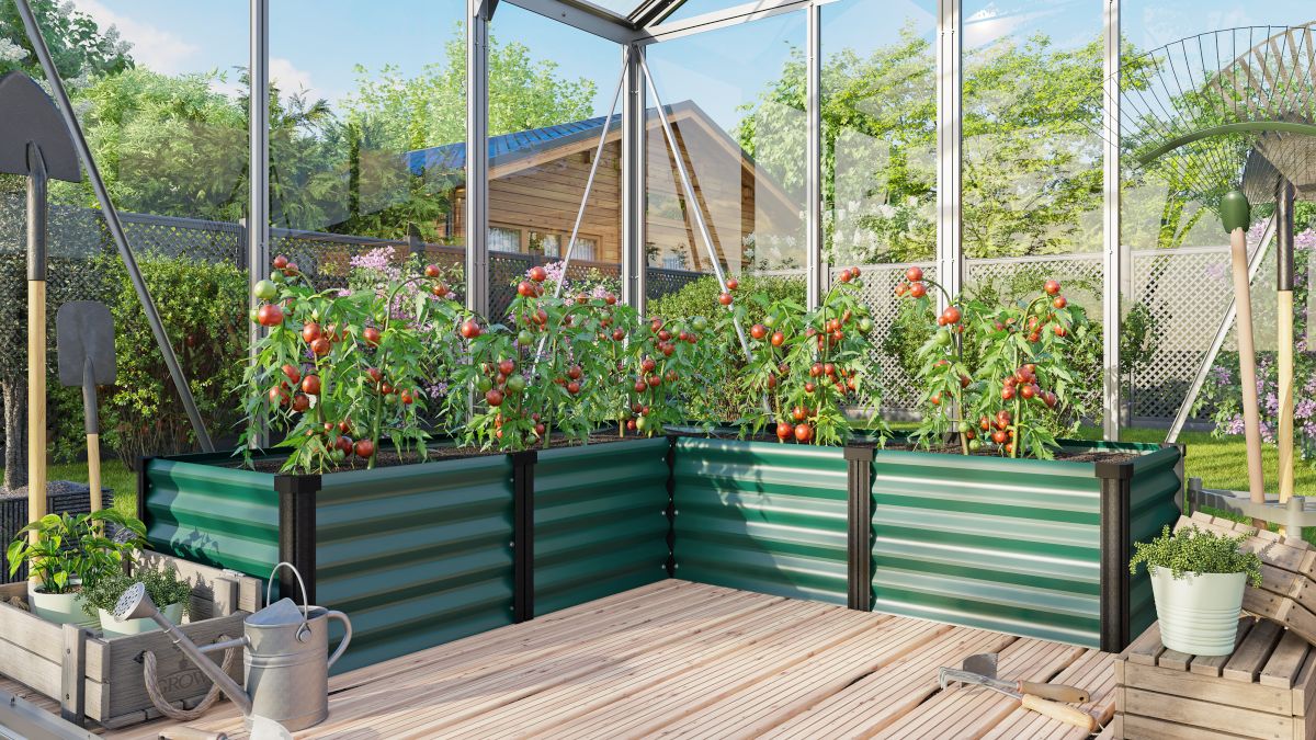 Vitavia Hochbeet Linus In&Out 401 M, Zincalume seegras/schwarz