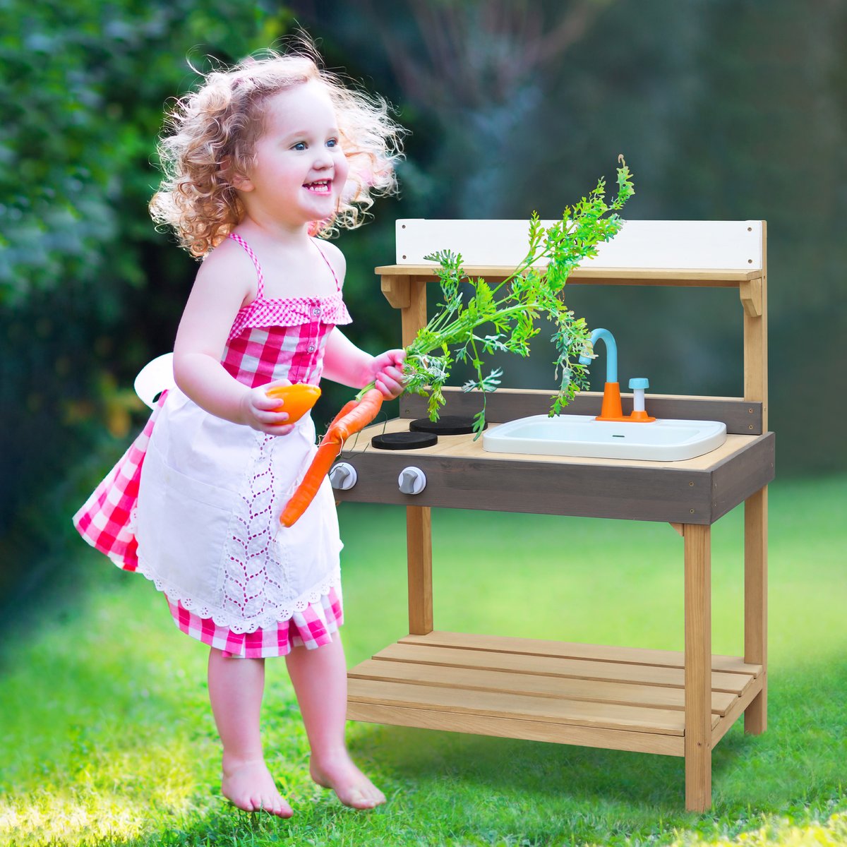 Sand & Wasser Spielküche Rosa medium mit Zubehör von AXI