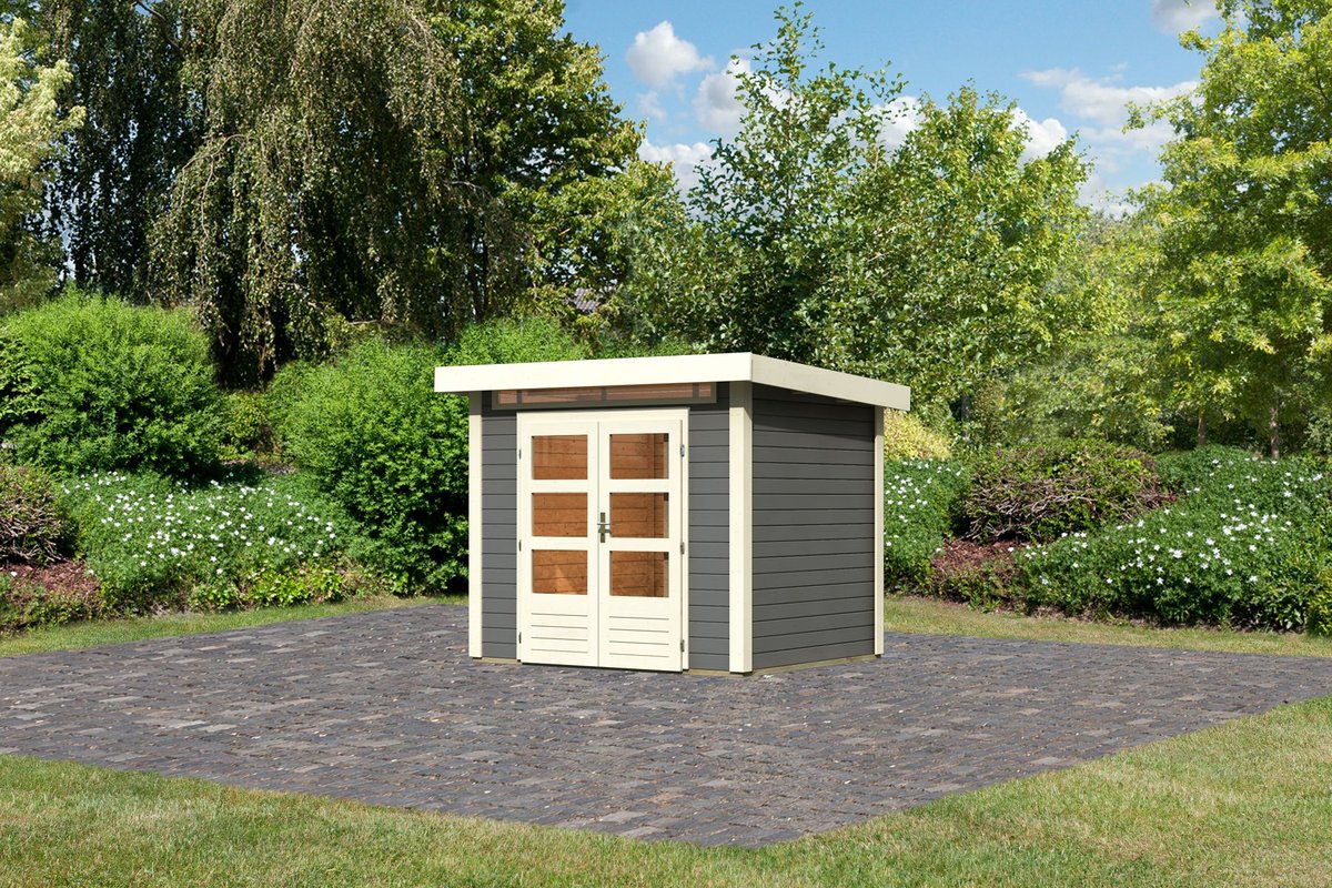 Gartenhaus Kandern 2  - 244x204 cm, 28 mm terragrau, Karibu