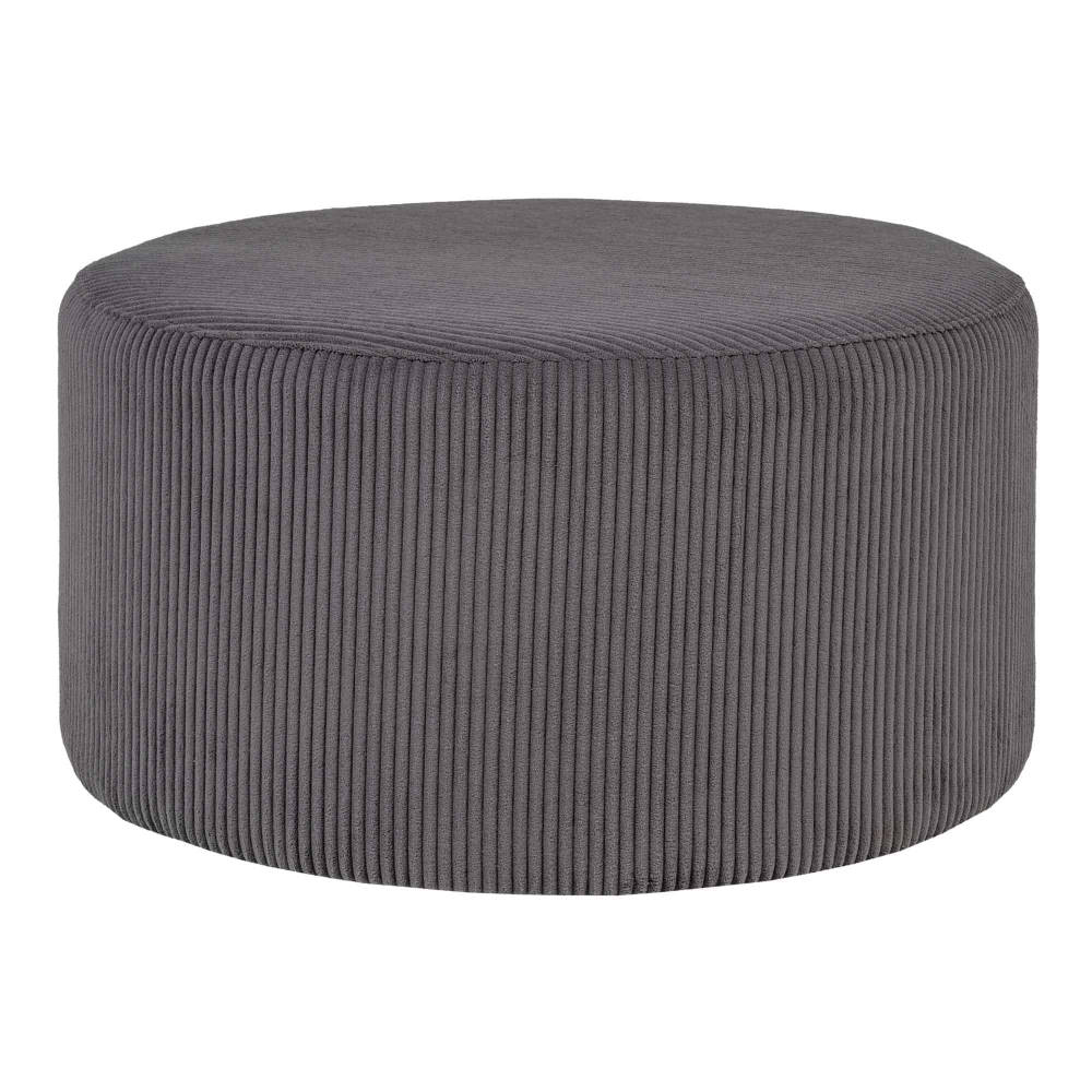 Pouf Cord-Fußhocker - Melby, dunkelgrau Ø75cm
