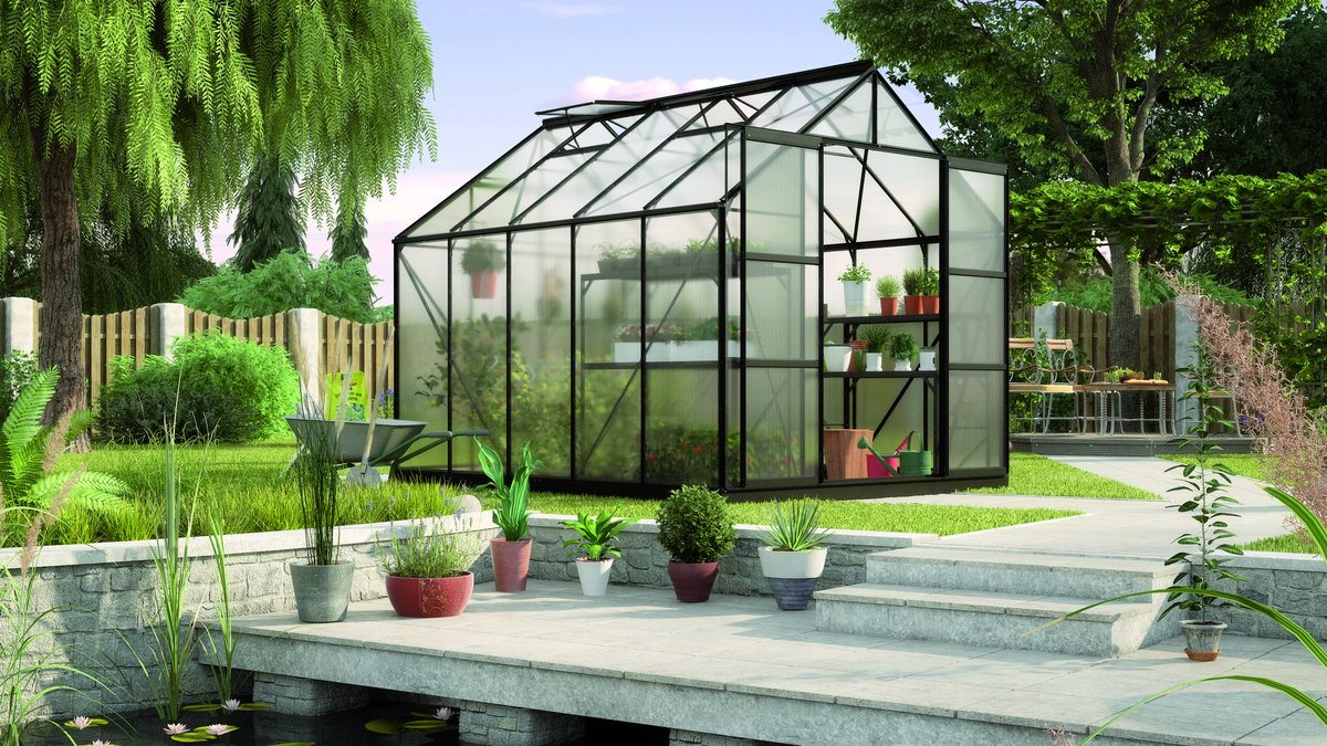 Vitavia Gewächshaus Uranus 8300 HKP 6mm, schwarz