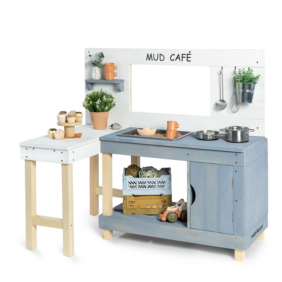 MUDDY BUDDY® Holz Matschküche Mud Café, weiß-wolkengrau