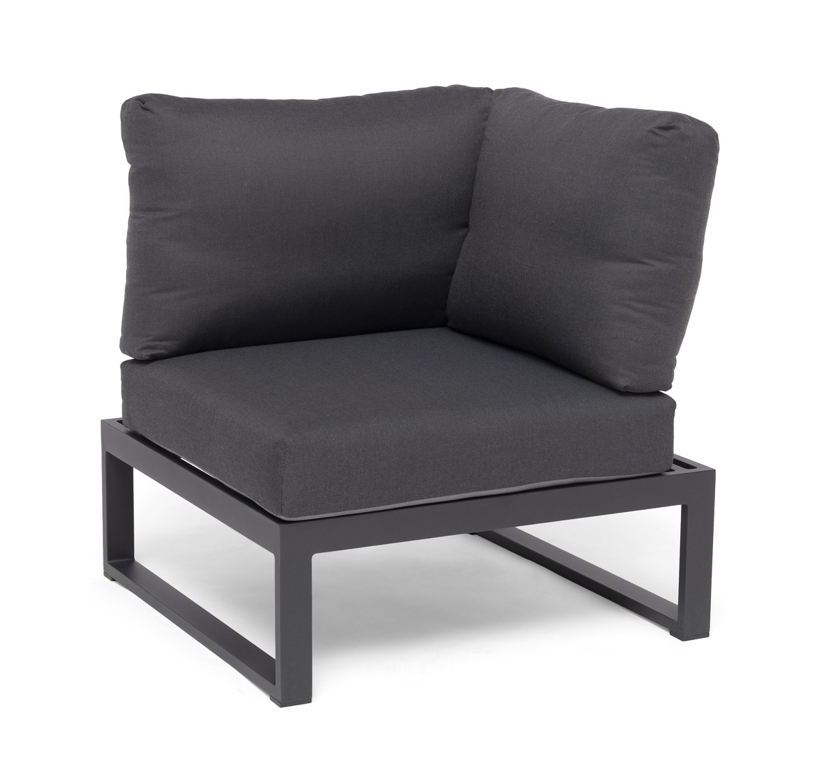 Oxelunda Lounge-Eckmodul Alu charcoal inkl. Kissen grau