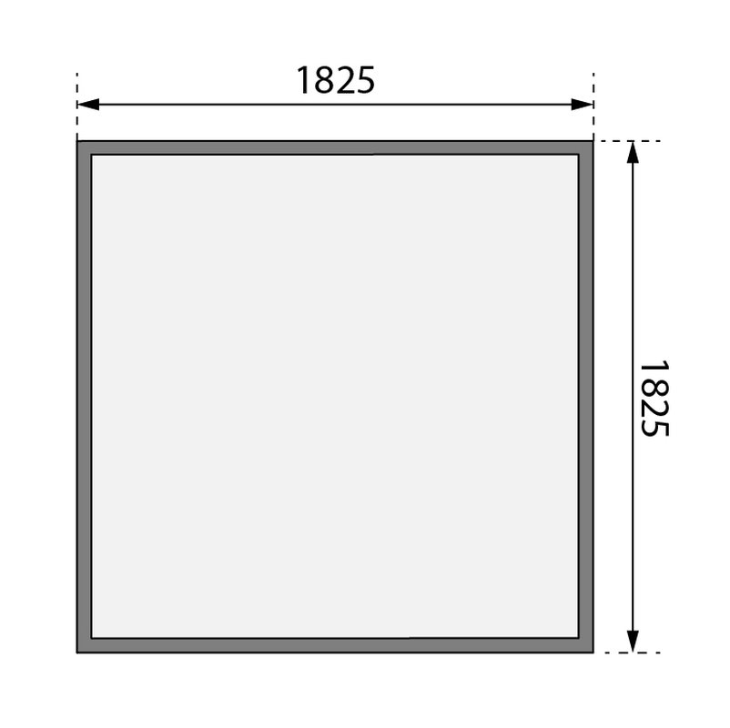 Gartenhaus Stockach 2 - 186x186 cm, 19 mm Holz naturbelassen, Karibu