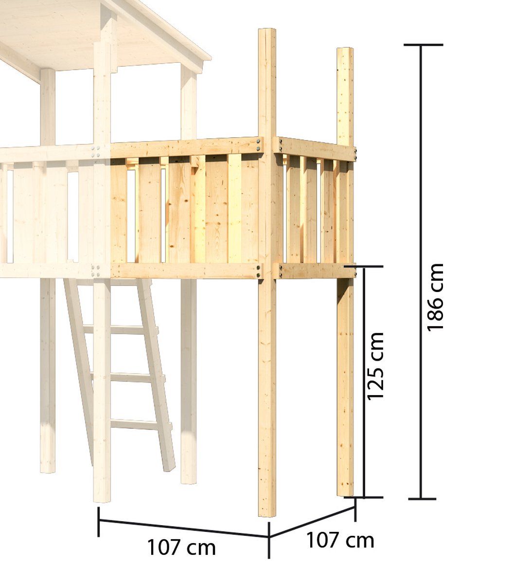 Anbau-Plattform für Lotti/Danny/Frieda, Podesthöhe 125 cm