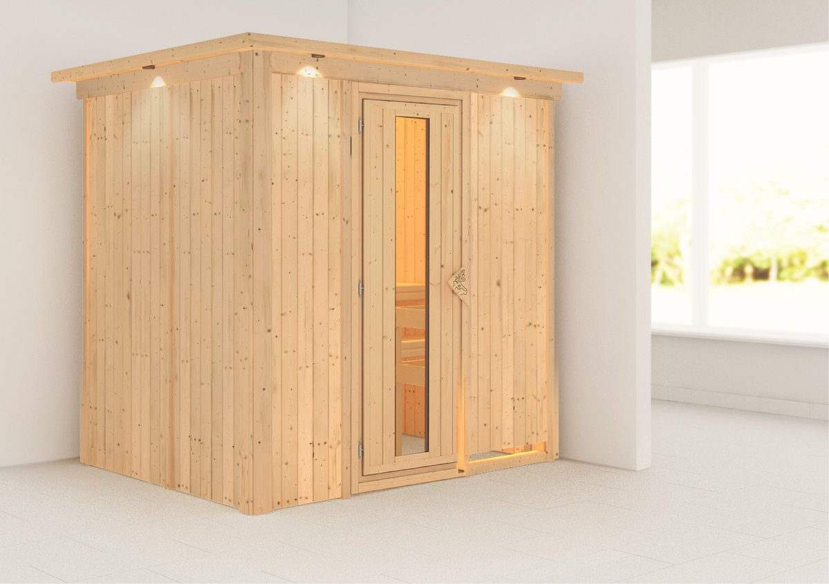 Karibu Plug & Play Sauna Fanja - 196x151 cm, 68 mm Systemsauna