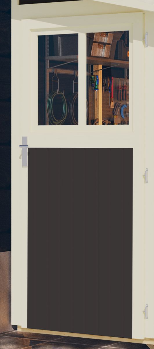 Anlehnhaus Görlitz - 99x182 cm, 19 mm Holz terragrau, Karibu