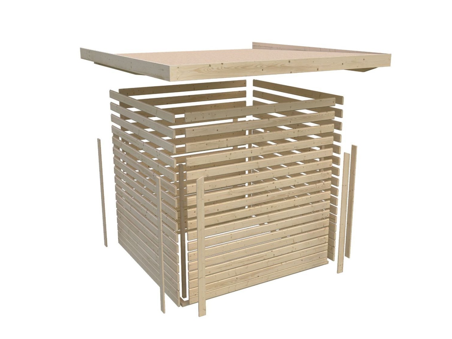 Gartenhaus Lahar 3,5, 242x246 cm, 19 mm Holz naturbelassen, Karibu