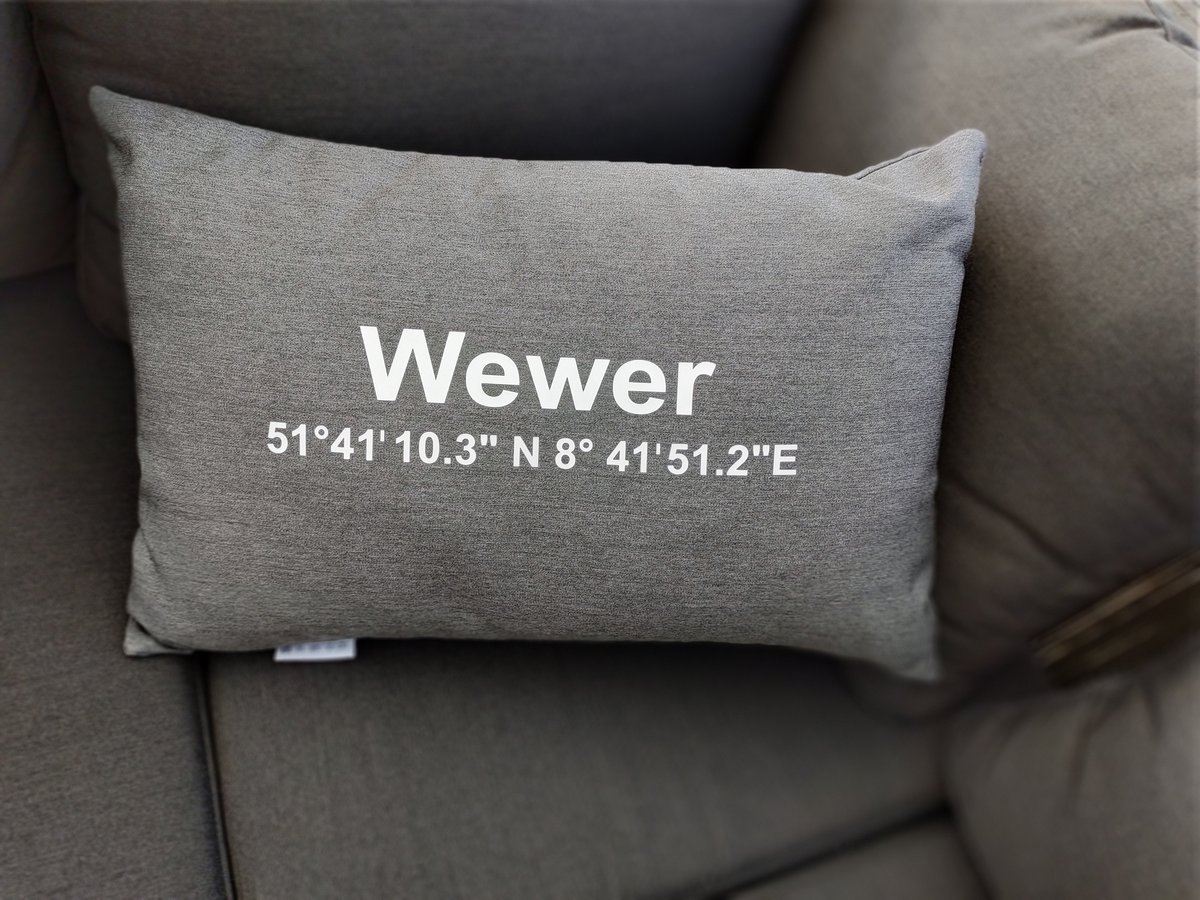 Heimatliebe-Kissen, "Wewer", grafito, Outdoor-Kissen, 30 x 50 cm