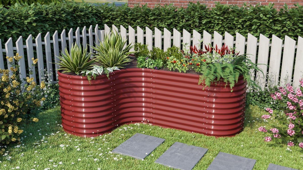 Vitavia Hochbeet Erweiterung Vita CURVE 858, rubin