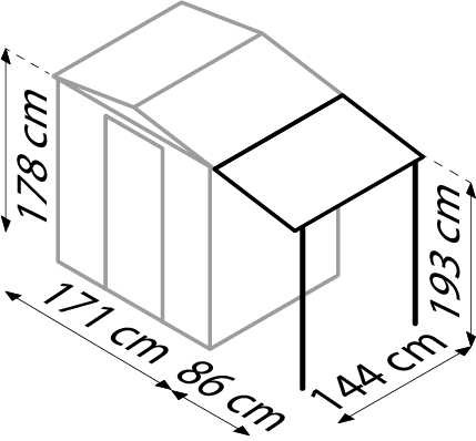 Gerätehaus Dream 65 mit Schleppdach, anthrazit 184 x 154 cm