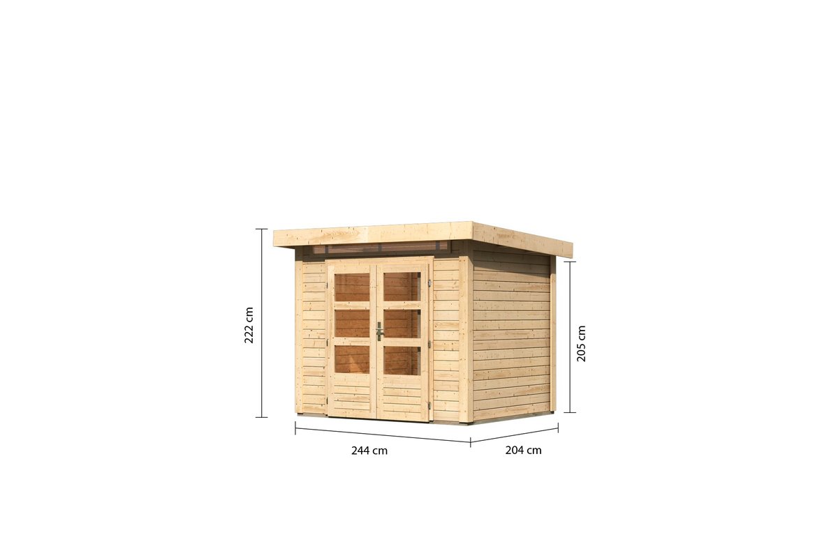 Gartenhaus Kandern 2  - 244x204 cm, 28 mm naturbelassen, Karibu