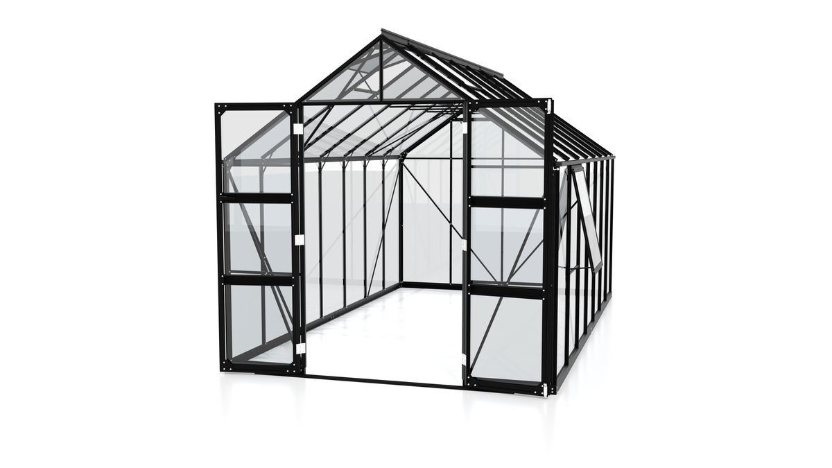 Vitavia Gewächshaus Olymp 11500 ESG3mm, schwarz